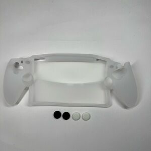 Full Silicone Protective Case For PS5 Portal Thumb Grips Black And White